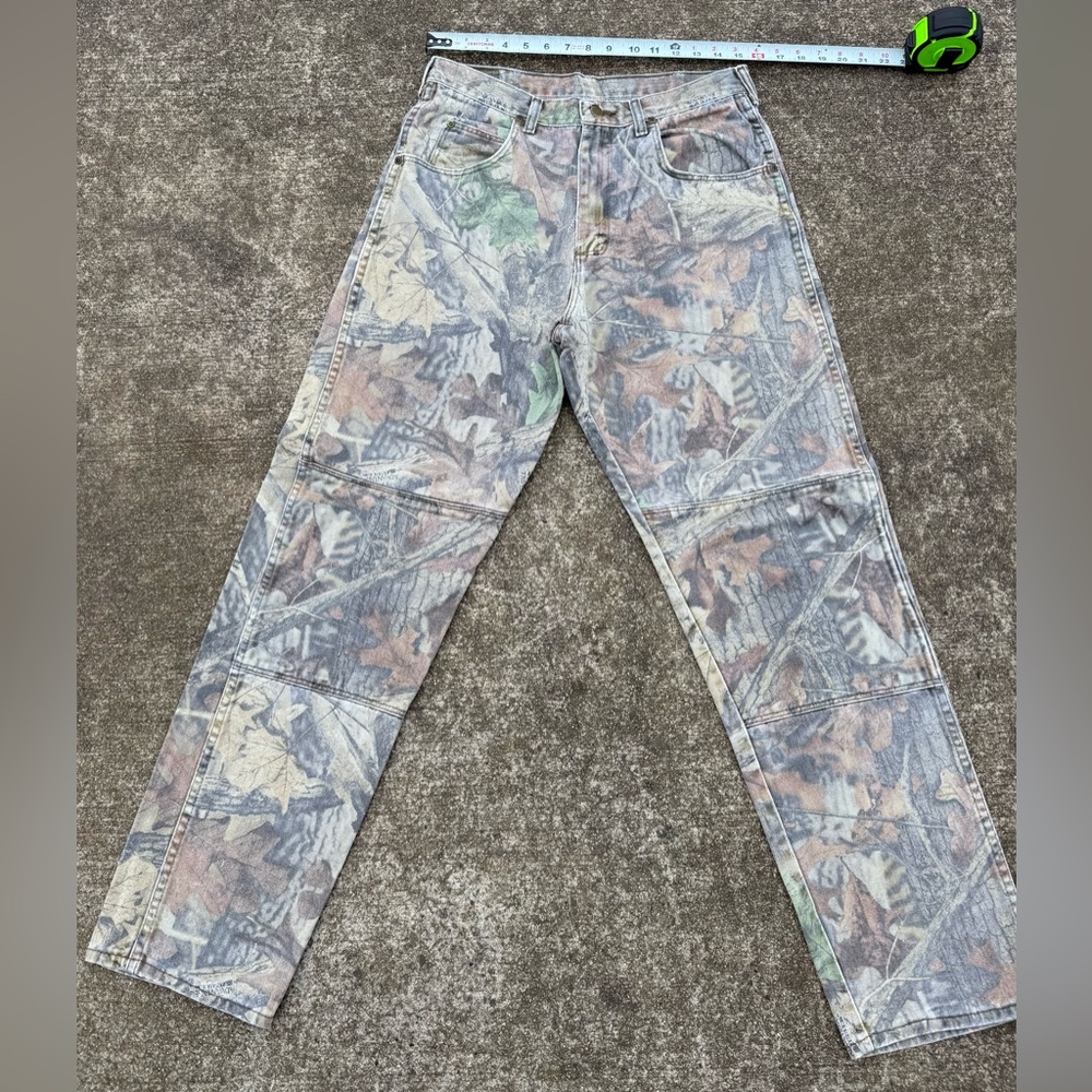 Vintage Y2K Wrangler Rugged Wear Advantage Timber Camouflage Men's Double Knee